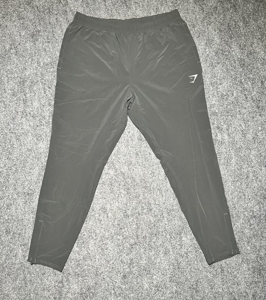 Gymshark Men's Grey Joggers Sweatpants Size Large Workout Gym 32x28 Zip Ankle