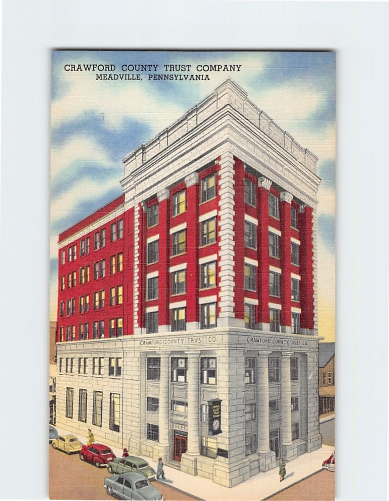 Postcard Crawford County Trust Company Meadville Pennsylvania USA