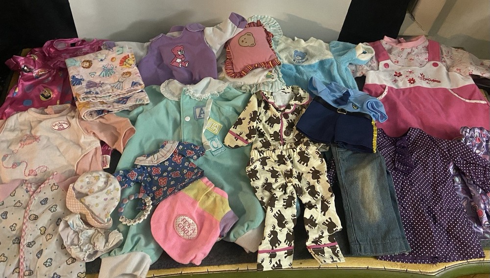 Mixed Lot Vintage Doll Clothes Various Sizes