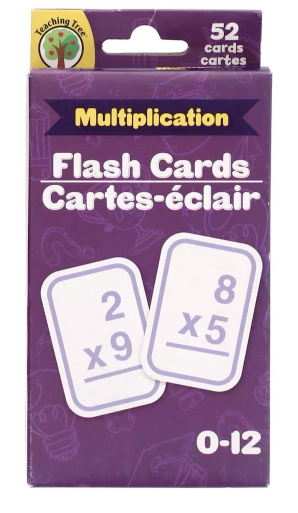 Teaching Tree Flash Cards MULTIPLICATION 52 Card Set Grades 0-12