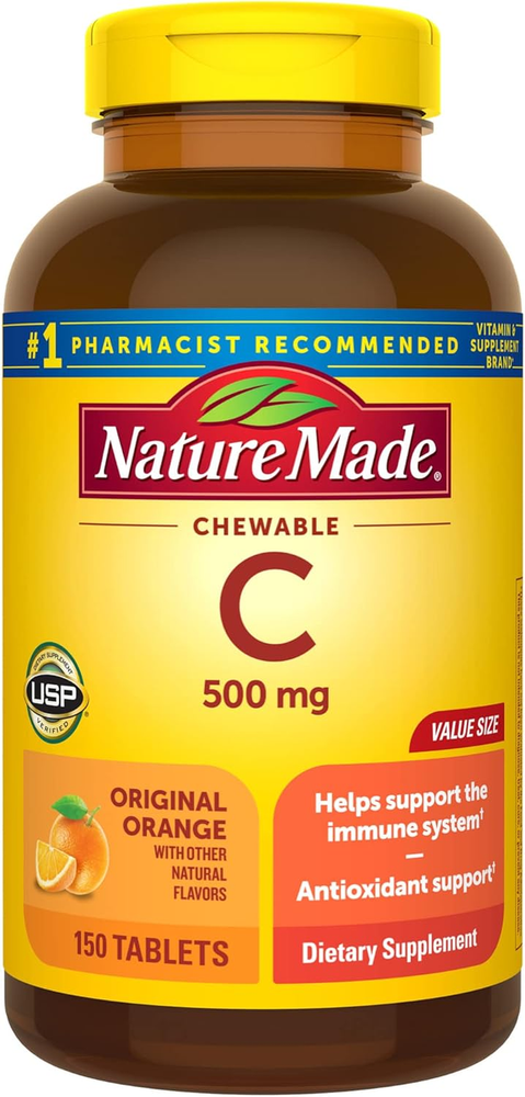 Nature Made Chewable Vitamin C 500 Mg, Dietary Supplement for Immune Support, 15