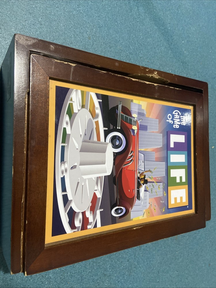 MB The Game of LIFE Vintage Board Game Collection Wooden Book Shelf Box Edition