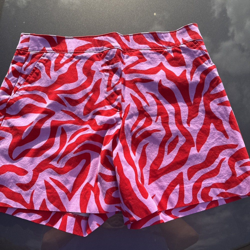 Spanx Women’s Animal Print Red Pink On The Go Shorts Size Large