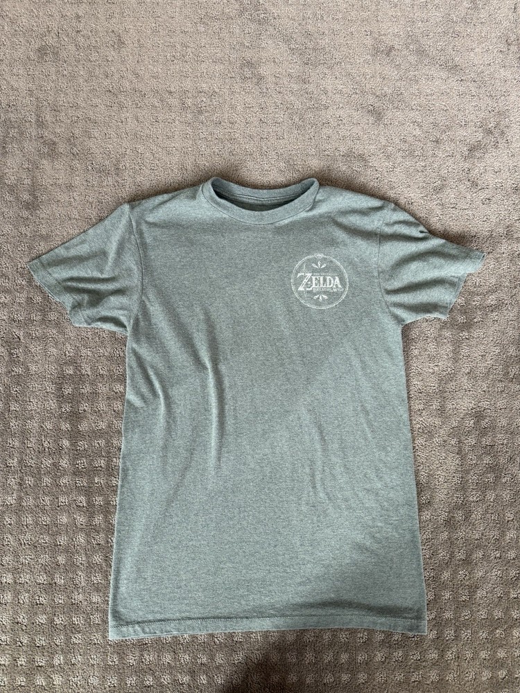 Nintendo Zelda Breath of the Wild Graphic Gray Men's Cotton T-Shirt Size S