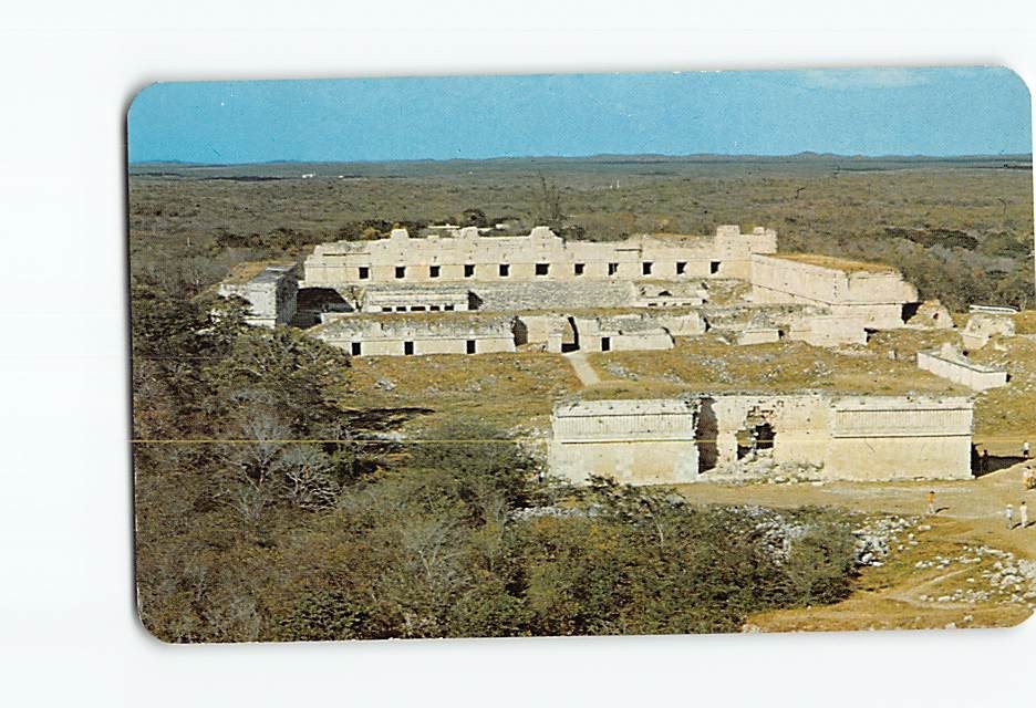 Postcard Panoramic View Nun's Quadrangle Uxmal Yucatan Mexico