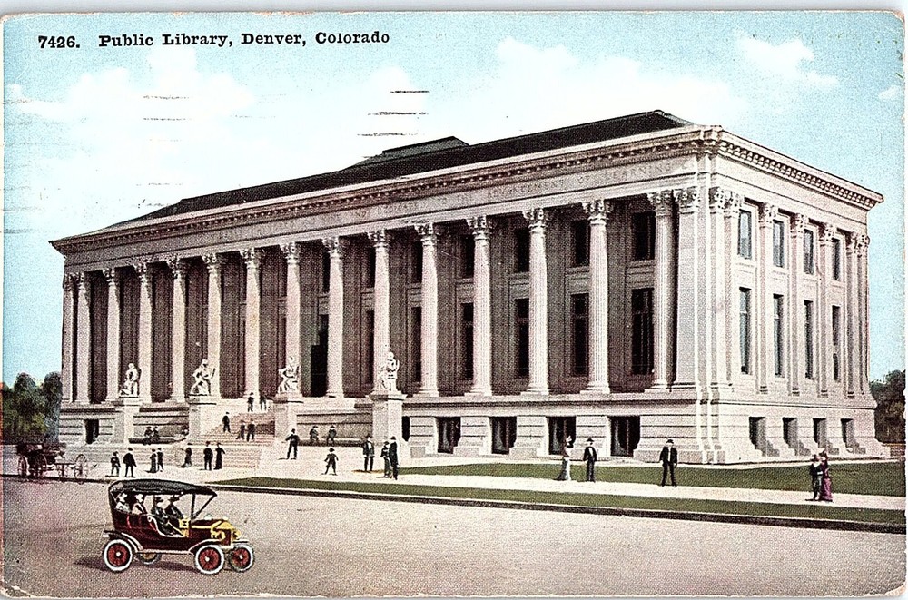 Postcard LIBRARY SCENE Denver Colorado CO m/09 AI4767