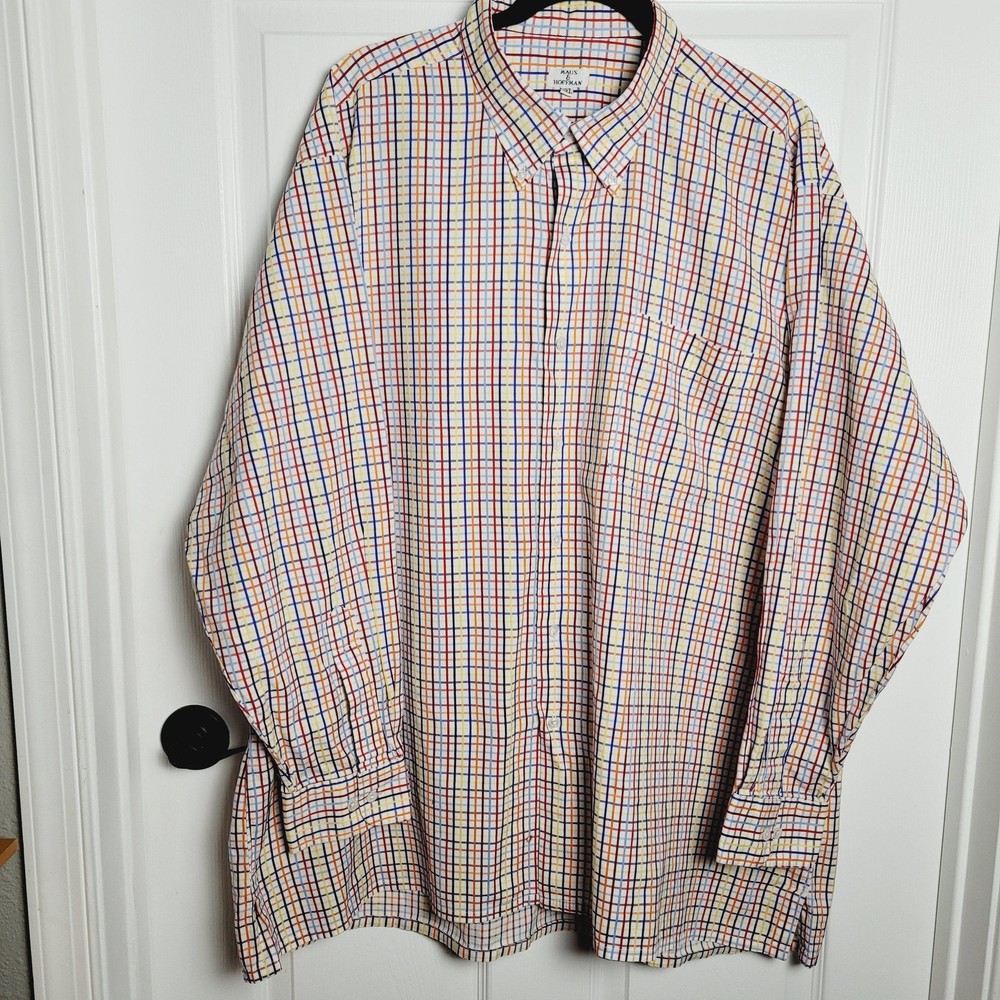 Maus & Hoffman Shirt Mens 2XL Tattersall Plaid Button Down Colorful Preppy USA