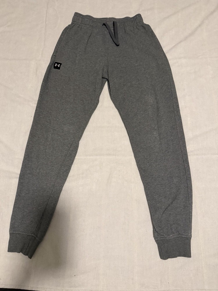 Under Armour Gray Fleece Joggers Mens Size S Athletic Sweatpants Logo