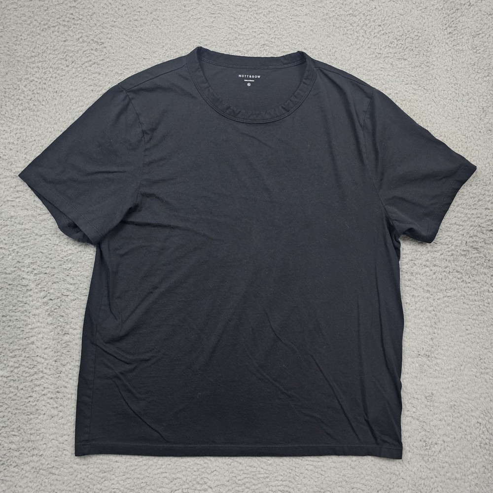Mott and Bow Shirt Mens XL Black Driggs Classic Crewneck Short Sleeve Cotton Tee