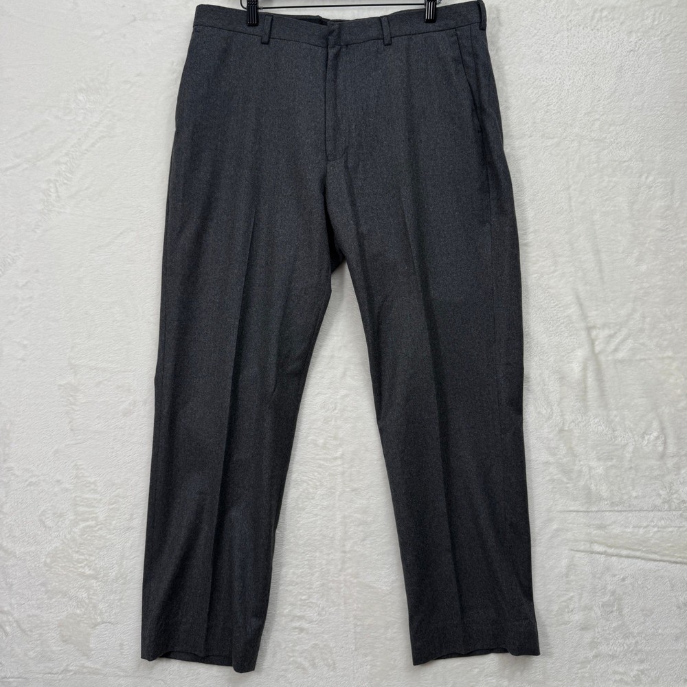J.Crew Dress Pants Mens Grey 100% Wool Flat Front Classic Trousers