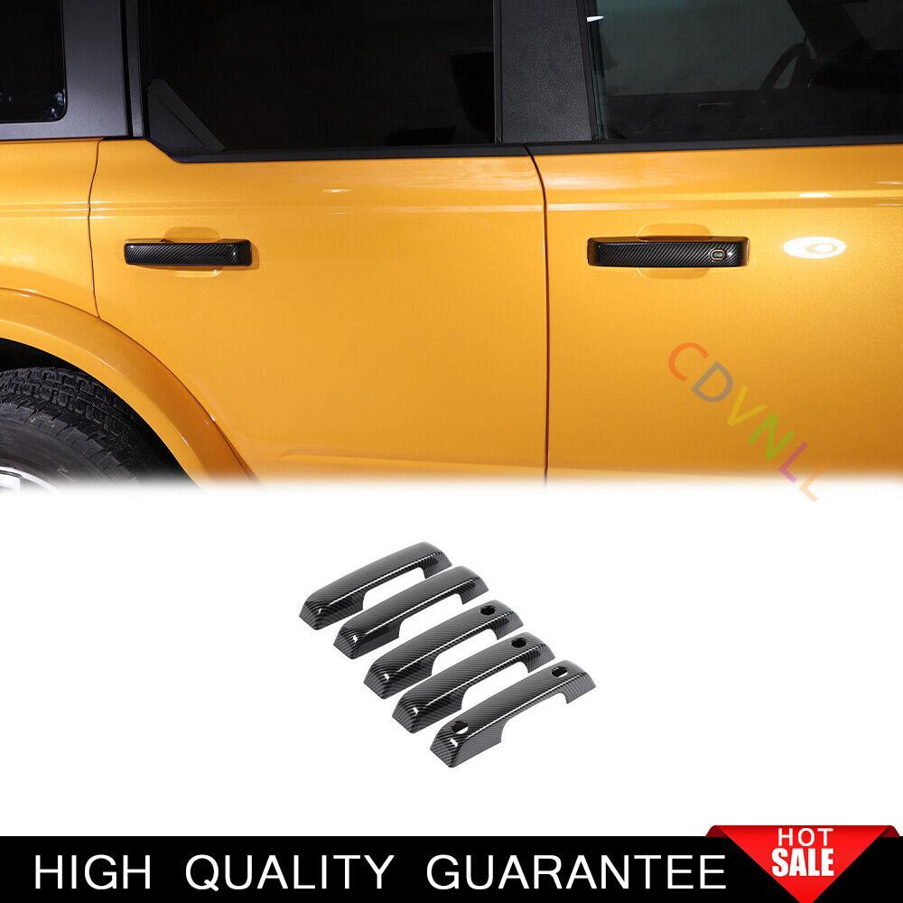 2021-2024 Ford Bronco Exterior Side Door Handle Trim - ABS Carbon Fiber
