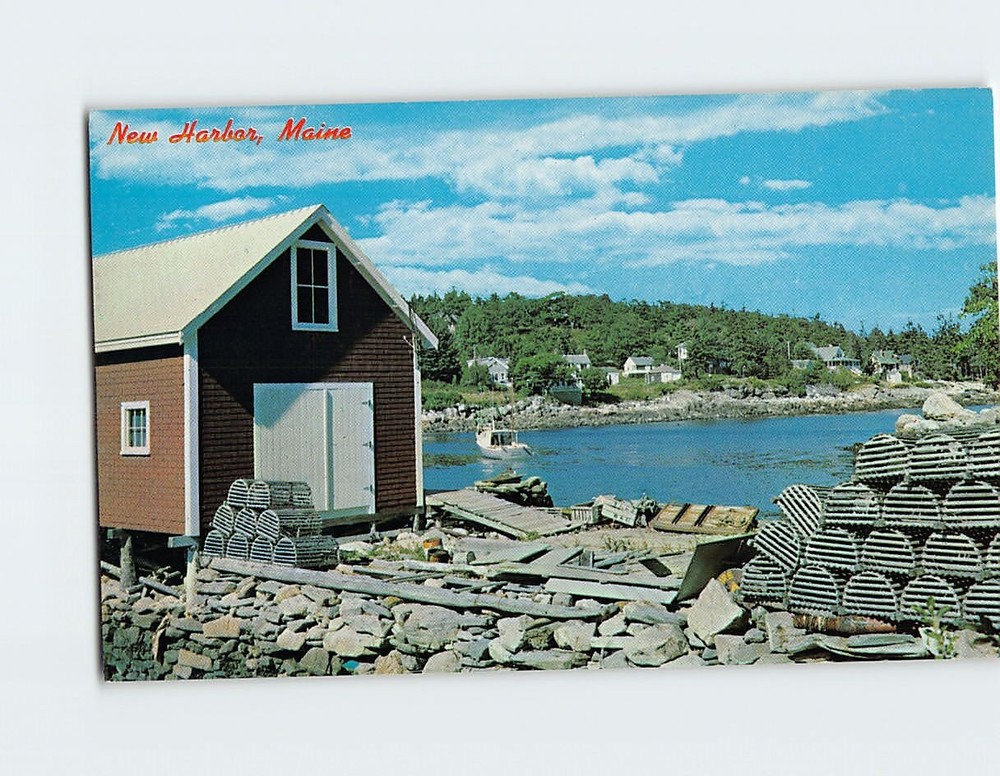 Postcard View Of Quaint Back Cove Maine USA
