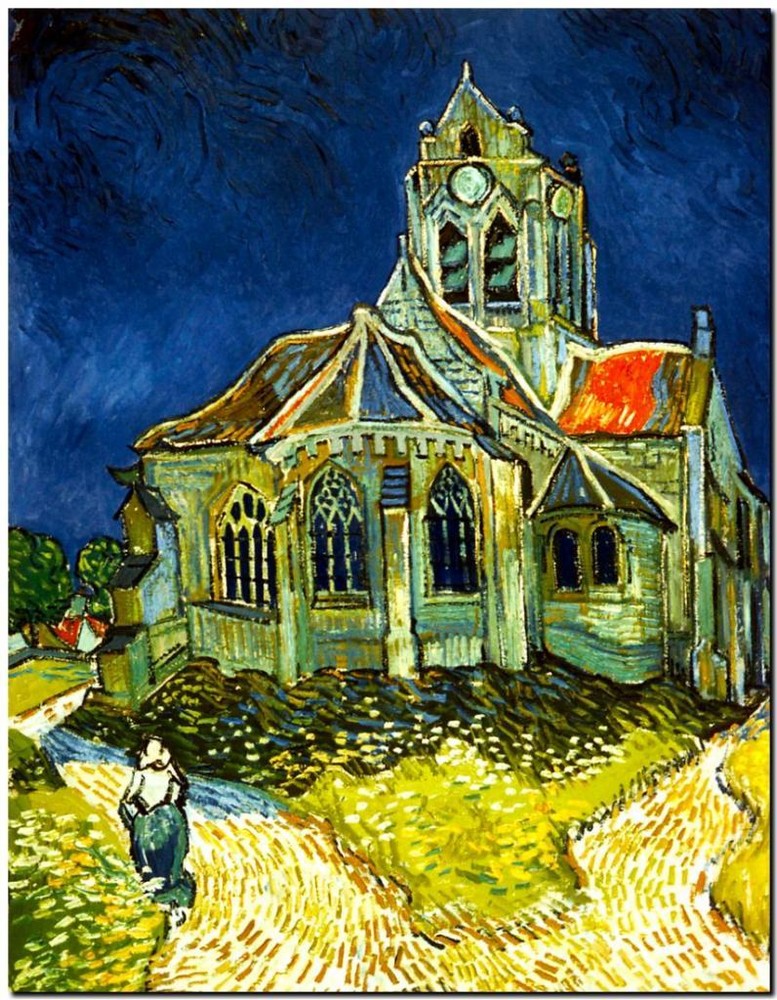 Vincent Van Gogh *FRAMED* CANVAS ART The Church 24x16