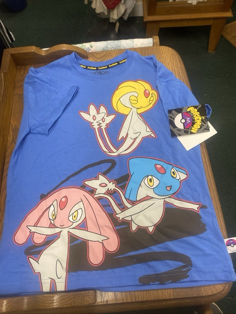 Blue Pokemon Boys Mystical (Lake Guardians) Size-Medium Graphic T-shirt
