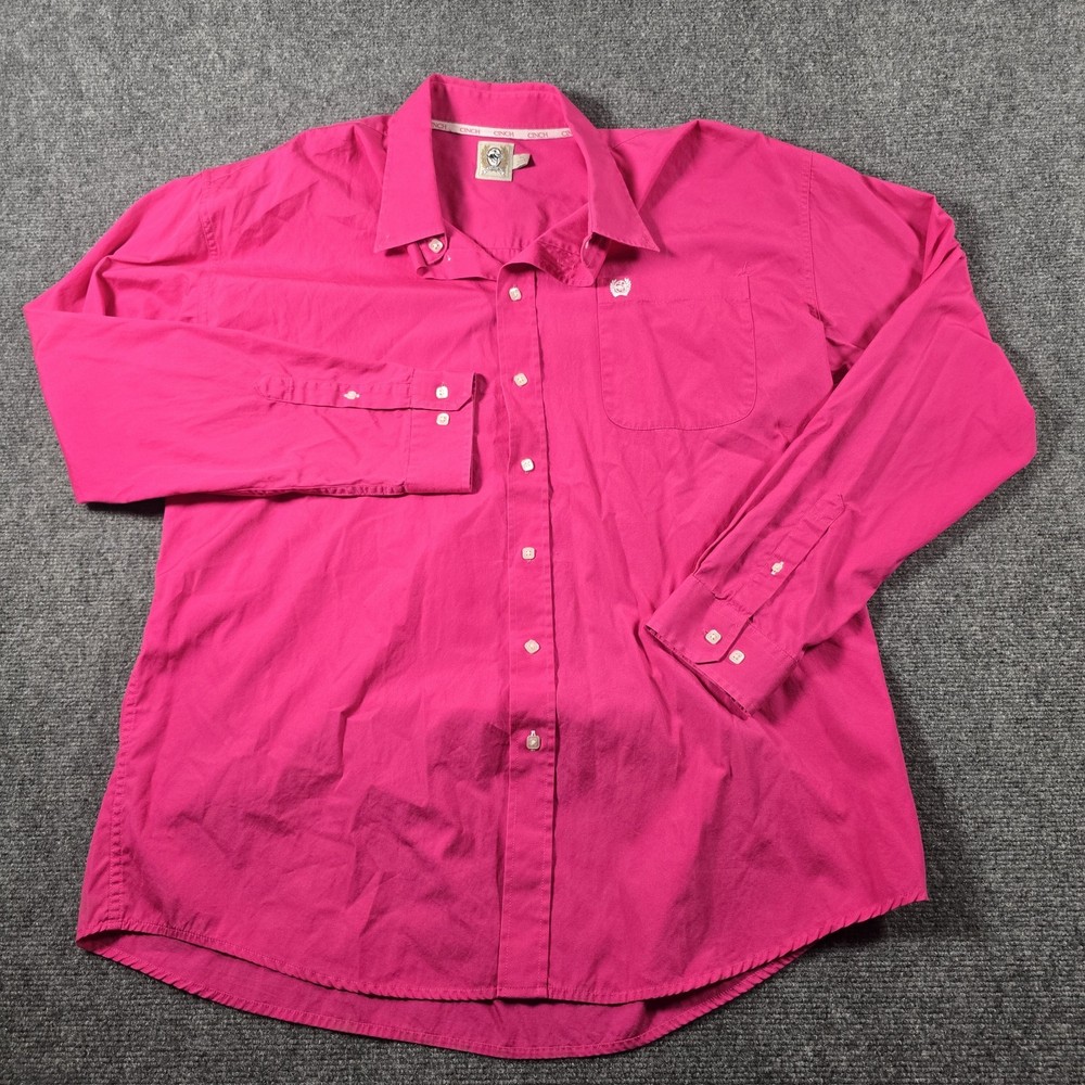 Cinch Men’s XL Pink Western Button Up Shirt Long Sleeve Cowboy Rodeo Casual