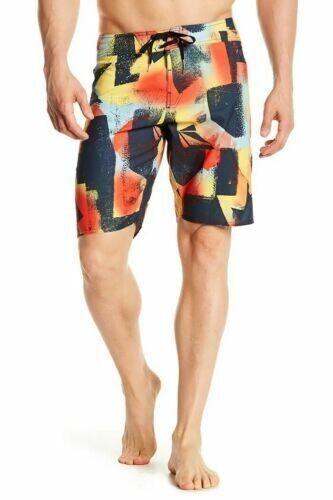 Volcom Abstract Stretch Graffiti Surfboard Beach Swim Trunks‎ Y2K Shorts Men 38-image