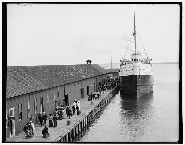 Photo:Mackinac Island Mich Dock Steamer c1906