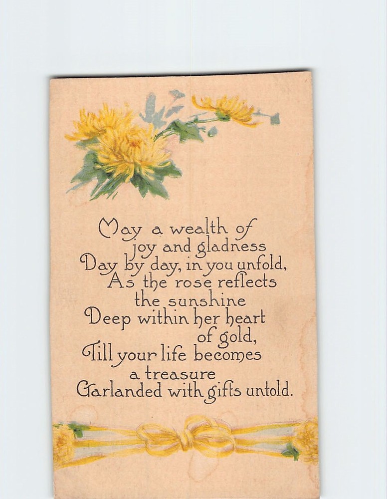 Postcard Greeting Card with Poem and Flowers Art Print