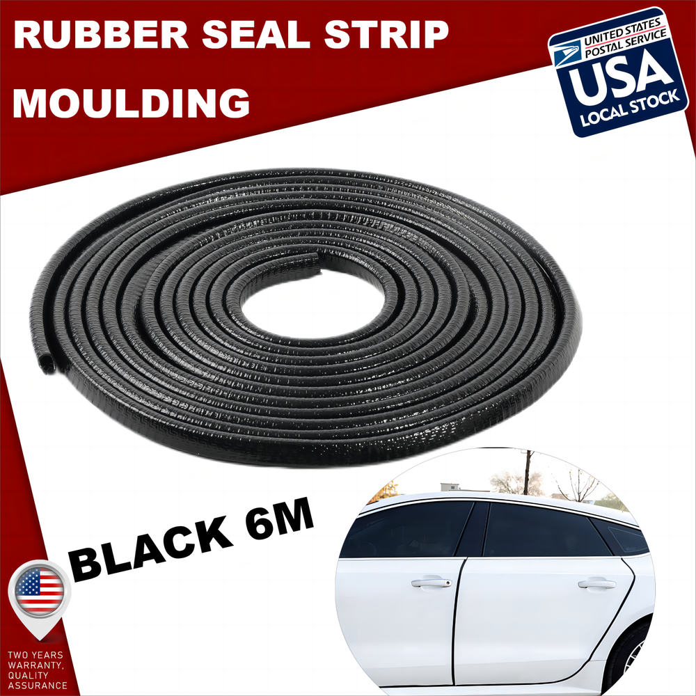 20ft Auto Door Edge Trim U-Lock Guard Moulding Rubber Seal Strip Protector