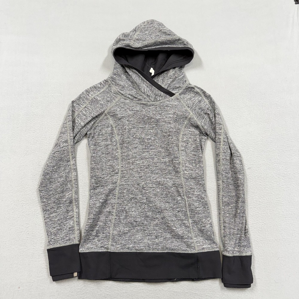Lululemon Hoodie Sweatshirt Womens 4 Gray Cowl Neck Pullover Zip Pocket