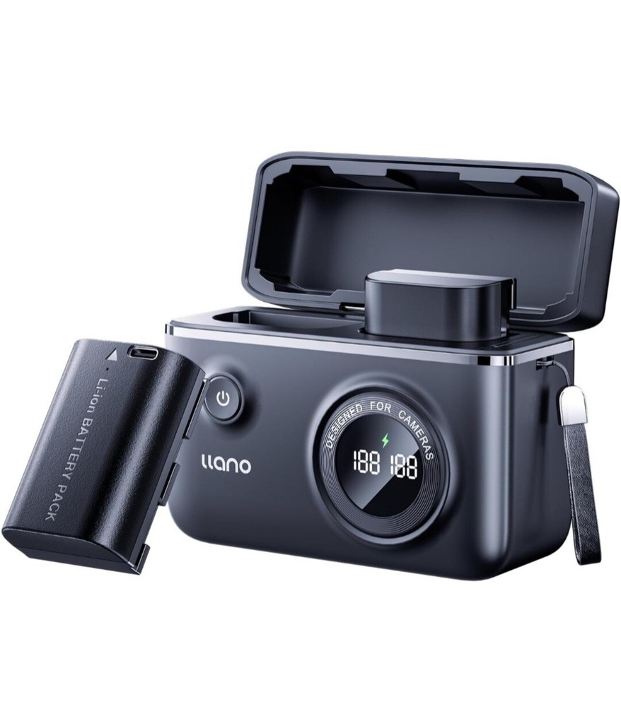 2 Pack LP-E6NH Batteries w USB-C Port and Dual Slot Battery Charger, 2400mAh