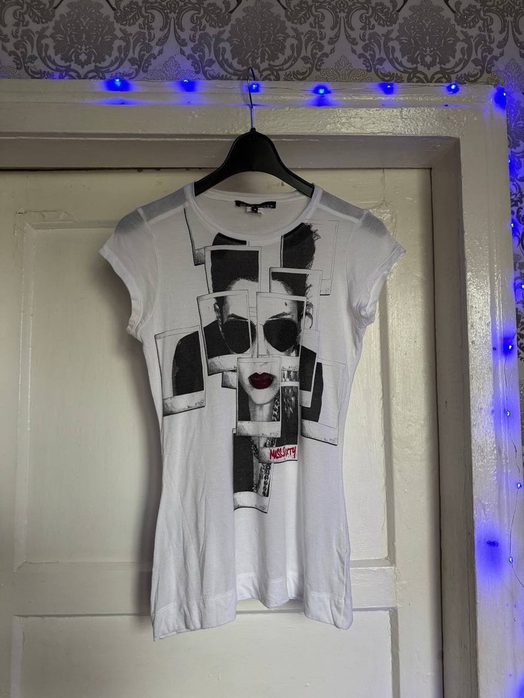 Miss Sixty Women’s Graphic Print T-shirt- Size S - White Short Sleeve Tee