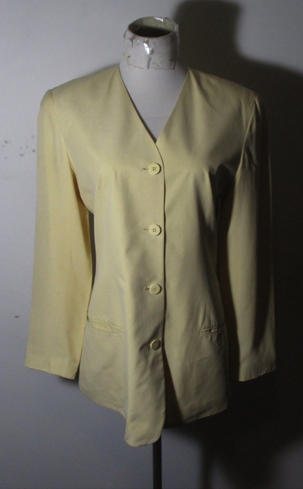 ANN TAYLOR Maze Yellow 100% Silk Jacket Women's Size 6