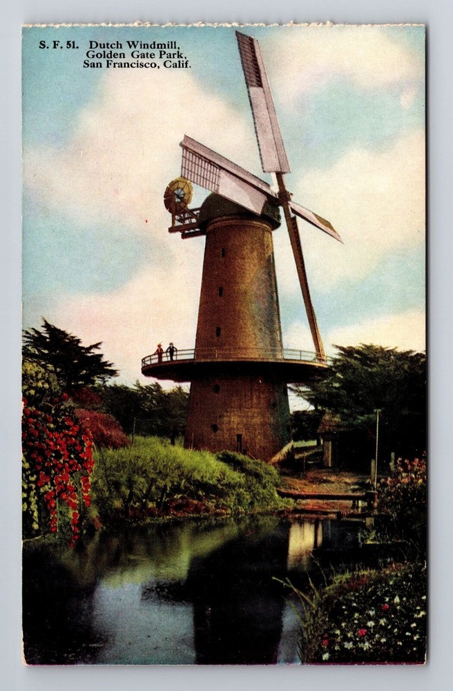 San Francisco CA-California, Dutch Windmill, Golden Gate Park, Vintage Postcard
