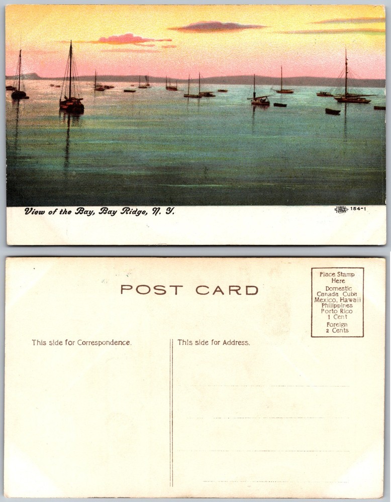 View Of The Bay Bay Ridge NY Postcard