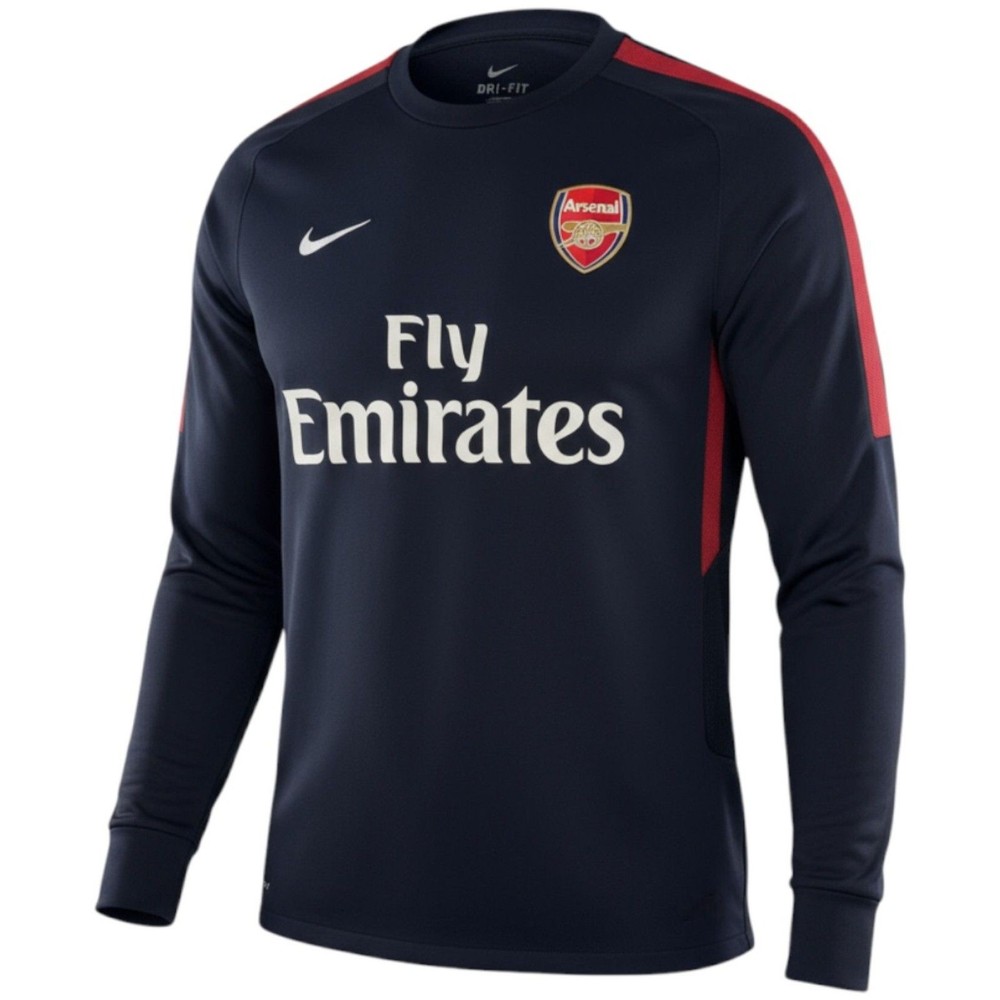Nike London Arsenal Long Sleeve Training Soccer Jersey Sweatshirt Navy Large