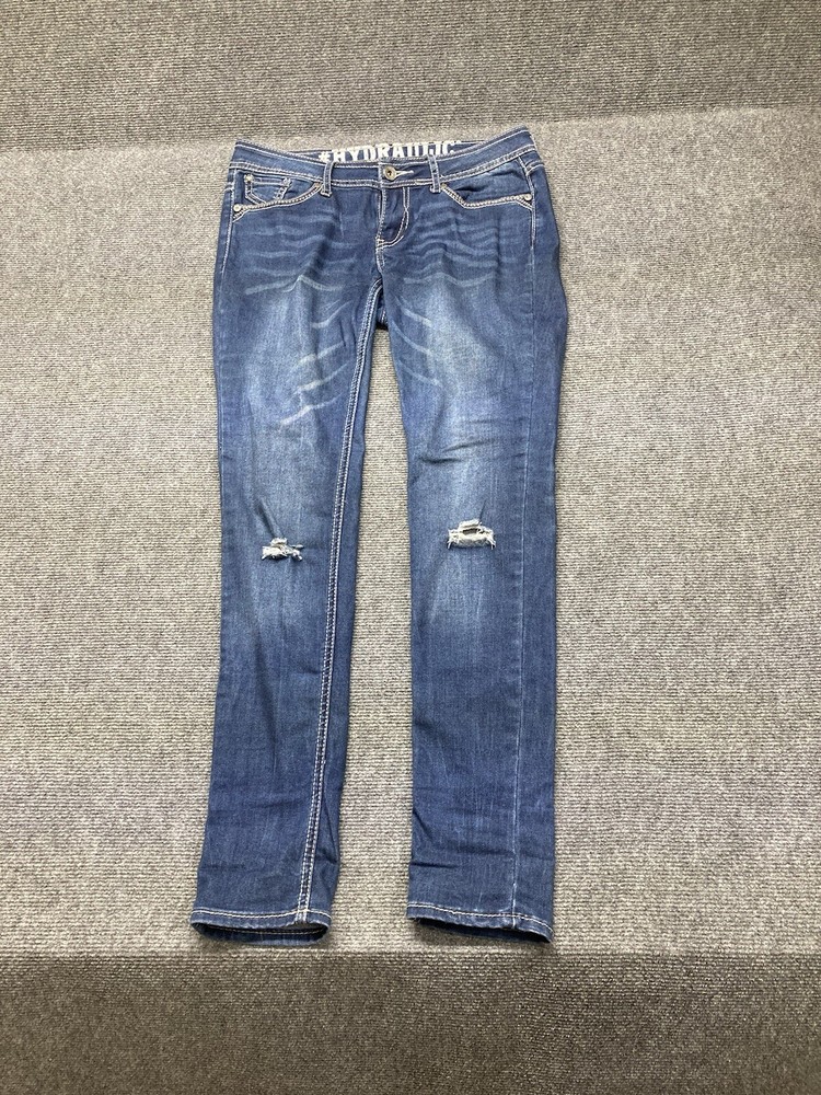 Hydraulic Denim Jeans Women’s Size 5/6 Blue Lola Curvy Straight Leg Distressed