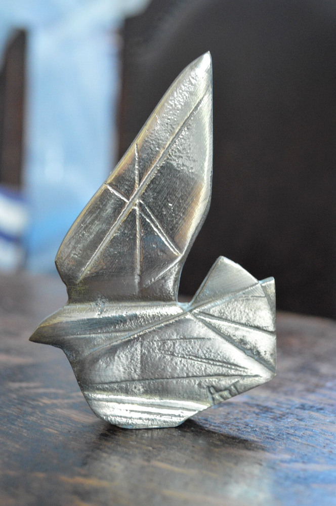 Abstract Bronze Bird Sculpture by Greek Artist Aspassia Papadoperaki-image