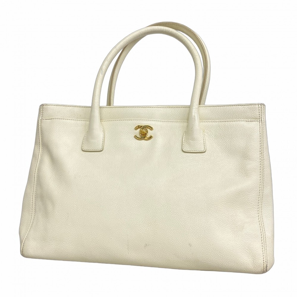 Chanel Executive Leather Tote Bag in White Style 184048