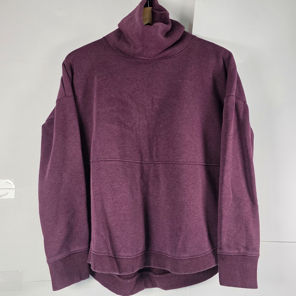 Athleta Sweatshirt Womens Small Purple Cozy Karma Funnel Neck Pullover Casual