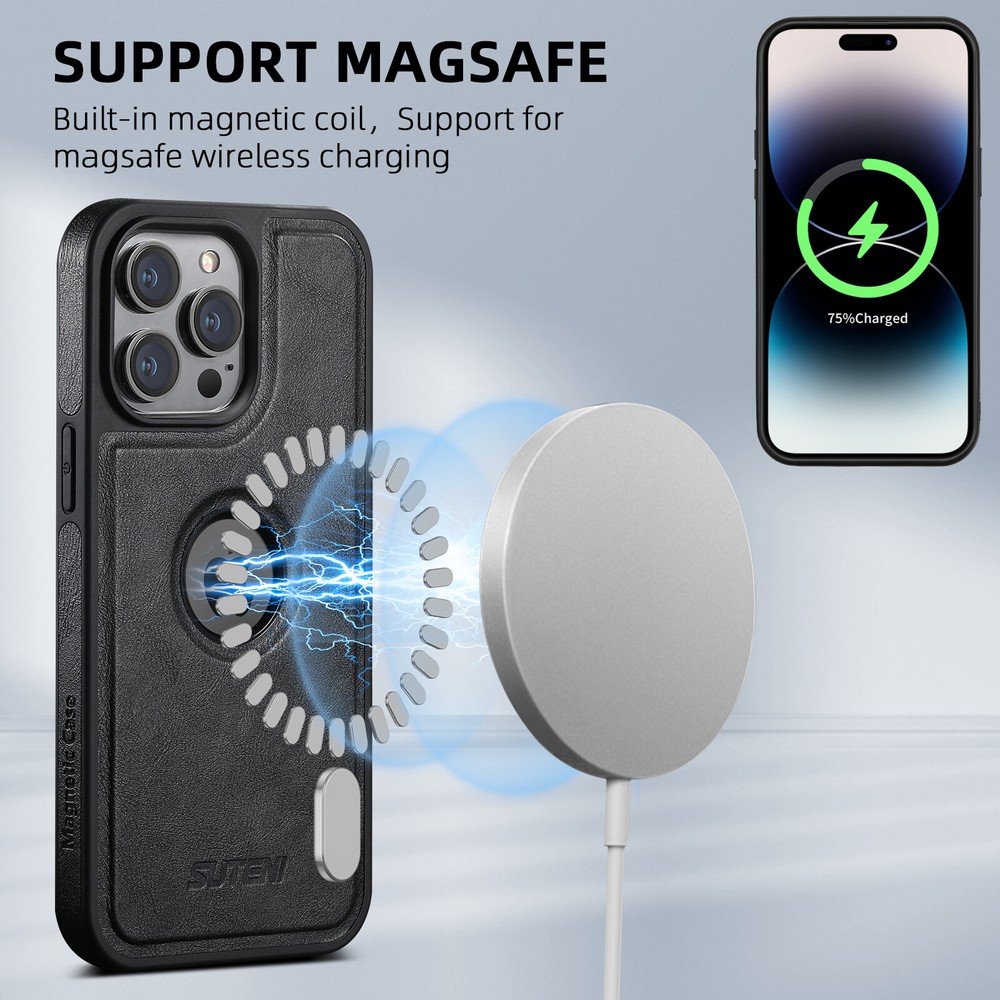 Logo Visible Design Leather Case For iPhone 16 ProMax 15 14 13 12 Mag Safe Cover