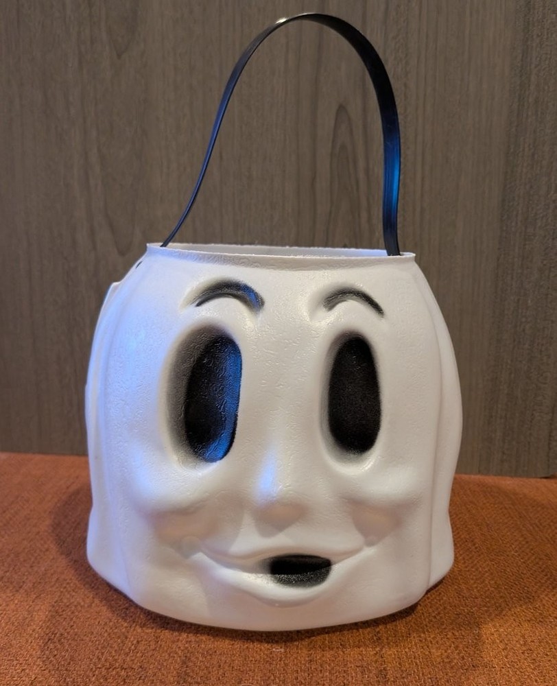 Vintage Empire Plastics Halloween Ghost Candy Bucket Blow Mold