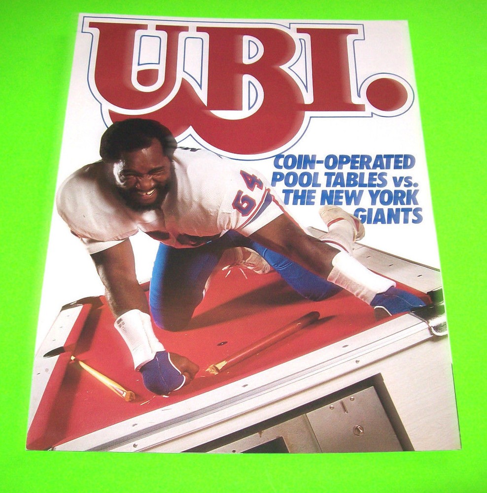 NEW YORK GIANTS 1970s ORIGINAL POOL TABLE  SALES FLYER BROCHURE JOHN MENDENHALL