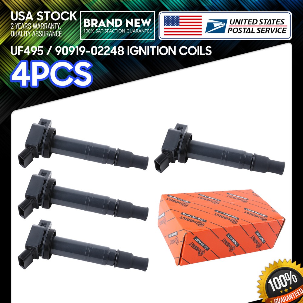 4X OEM 90919-02248 Genuine Ignition Coils 673-1308 for 2006-2011 Toyota Camry