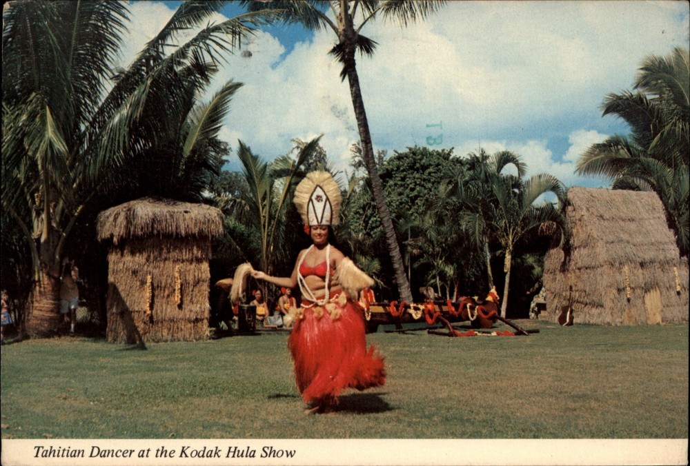 Tahitian Dancer Kodak Hula Show Honolulu Hawaii vintage postcard g942