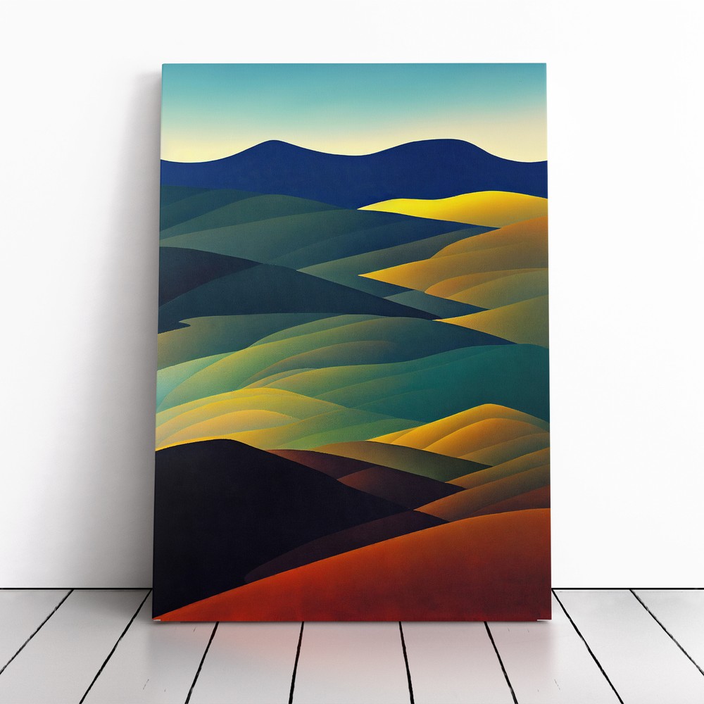 Abstract Meadow Landscape No.2 Canvas Wall Art Print Framed Picture Home Decor