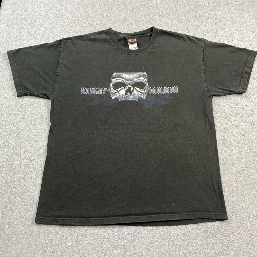 VINTAGE Harley Davidson Shirt Mens XL Ocean City Fish Skull 90s 1998 USA MADE *