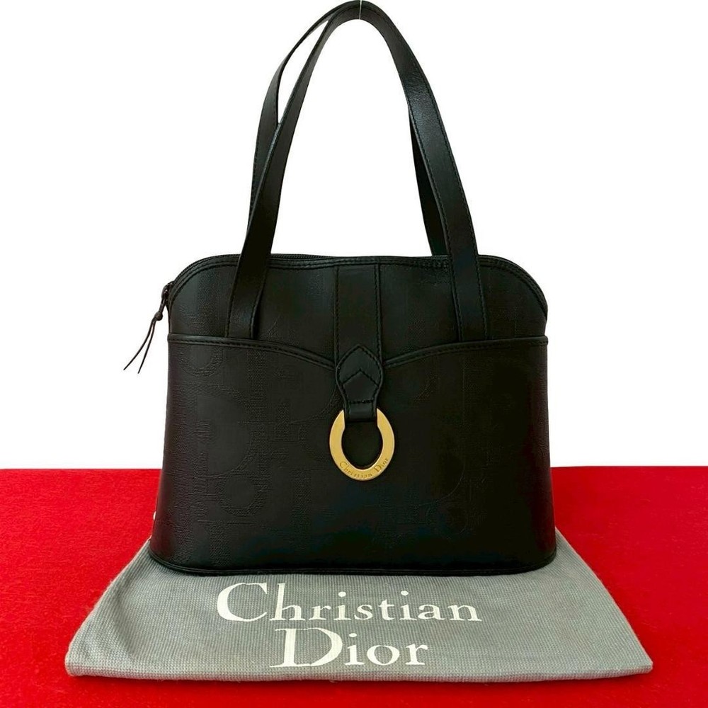 Christian Dior Trotter Leather Handbag Black with Extreme Bag