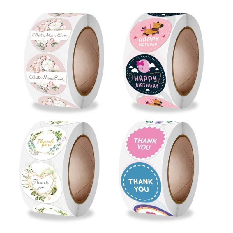 Letters Floral Print Label Stickers for Gifts Craft Handmade Stationery