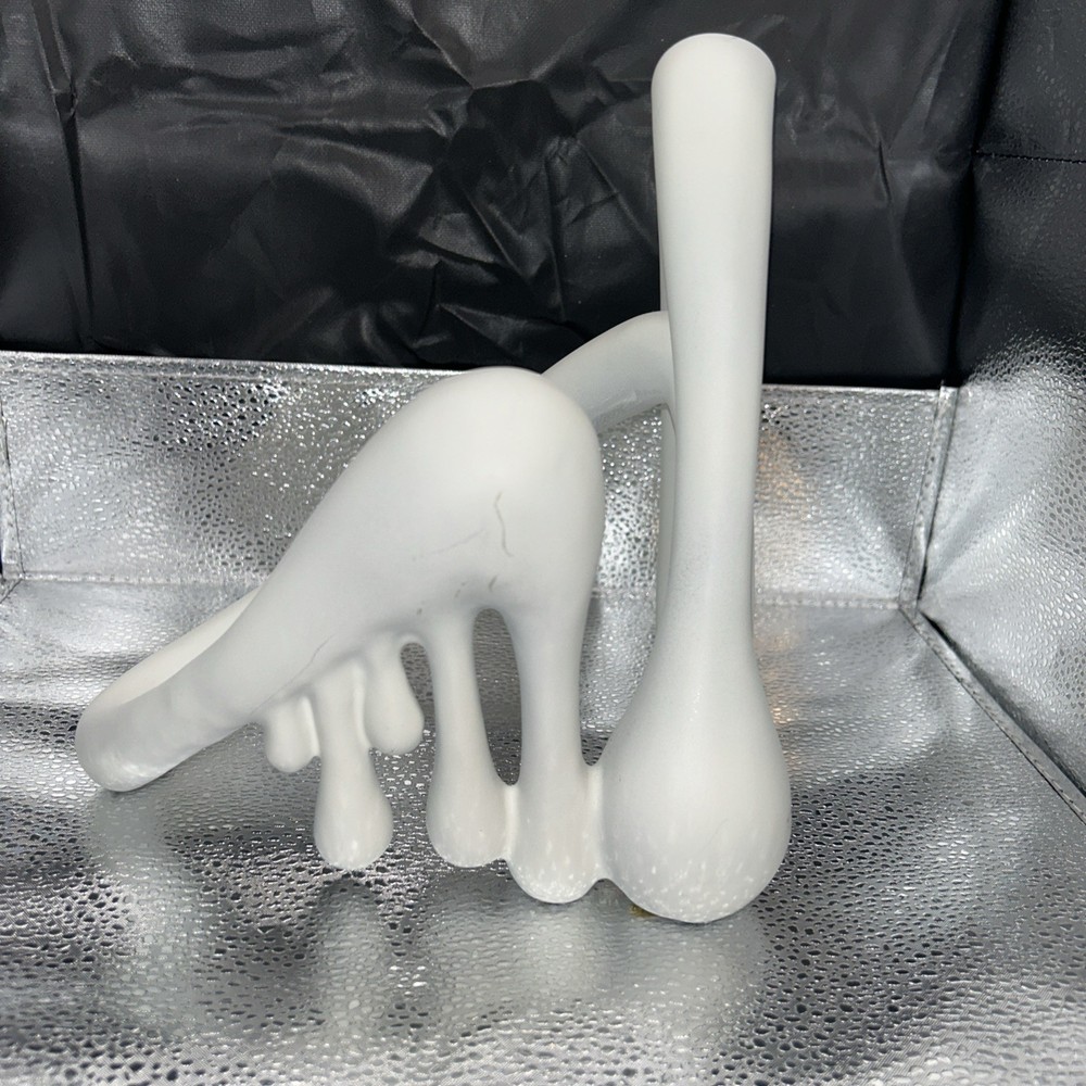 Modern Abstract  White Ceramic Sculpture Decor