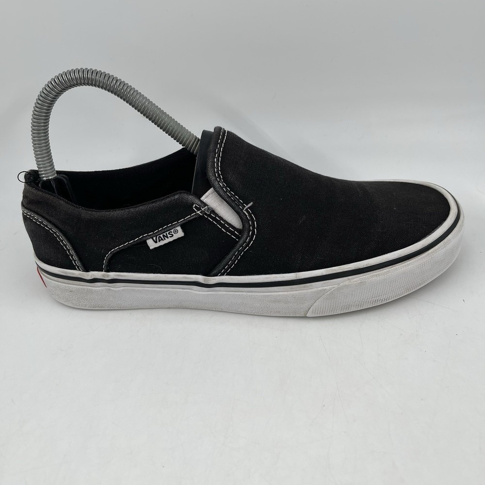 Vans Women’s Old Skool Black White Canvas Slip-On Sneakers Shoes- Size 7.5
