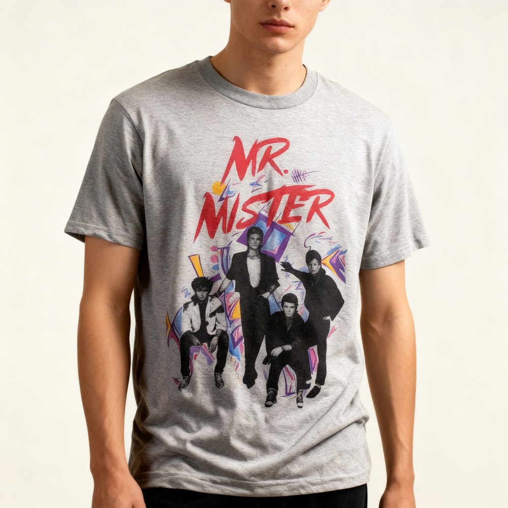 NEW Mr. Mister Welcome To The Real World Concert Cotton Sport Grey T Shirt