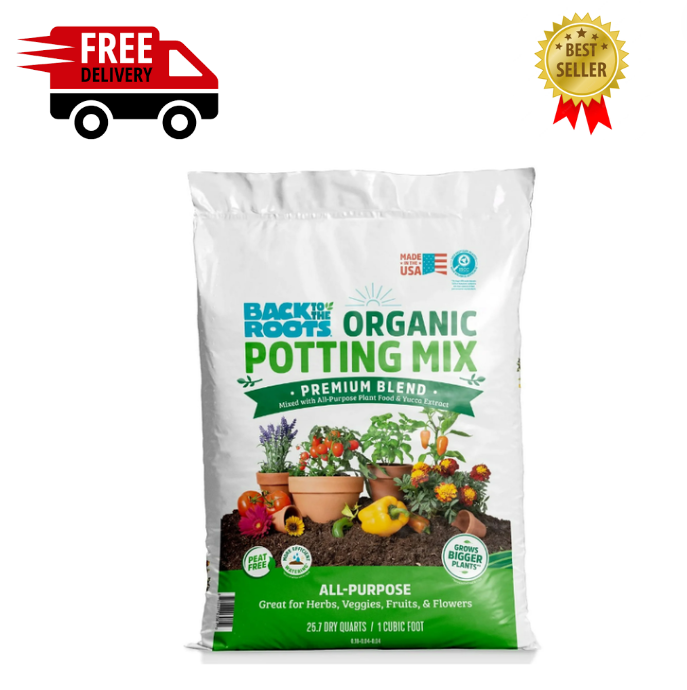 Back to the Roots Organic Potting Mix All-Purpose Premium Blend Soil, 1 cu ft