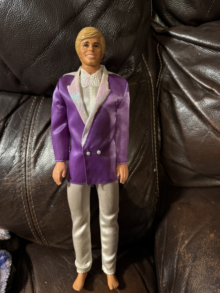My First Ken #9940 Vintage 1989 Mattel Barbie Prince Doll Dance 80s Purple