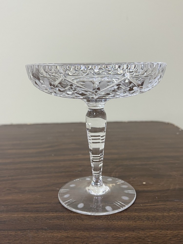 H6” Vintage American Brilliant Cut Crystal Compote Pedestal Candy Dish