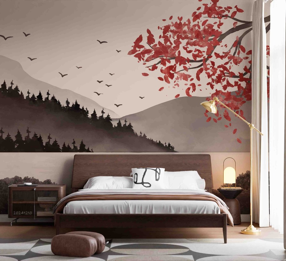 3D Landscape Watercolor Wall Murals Wallpaper Murals Wall Sticker